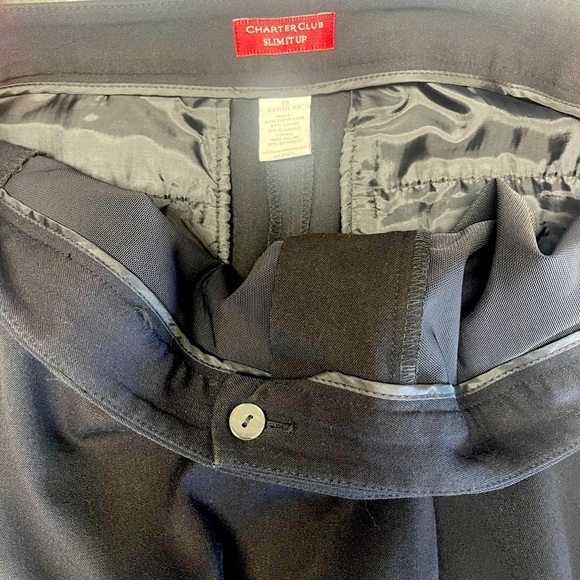 Charter Club Women’s Slim Fit Wide Leg Slacks | Black, Size 10 - Picture 2 of 3